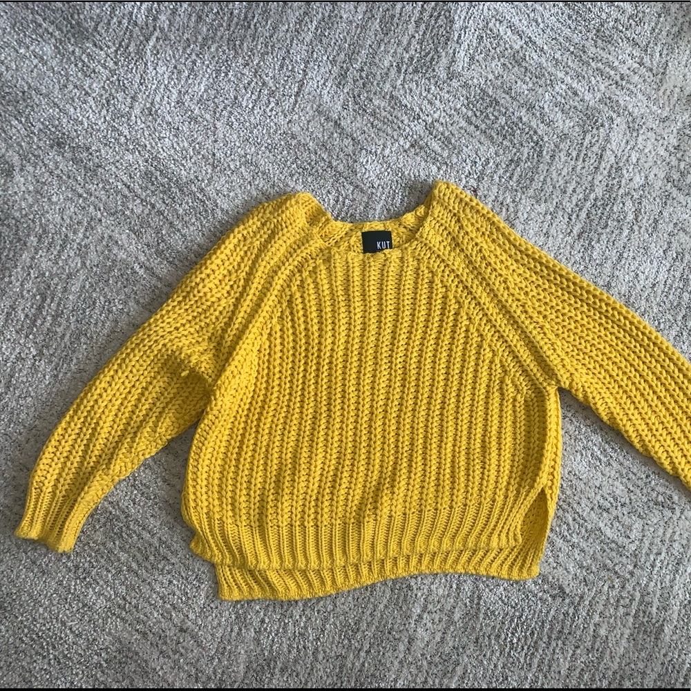 Chunky Knit Sweater ACID YELLOW | KUT